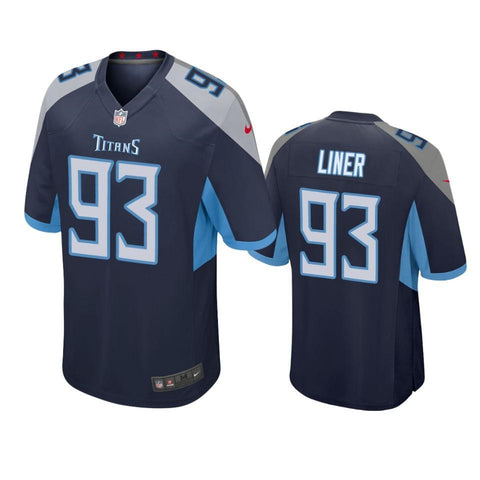 Tennessee Titans #93 Dee Liner Navy Game Jersey