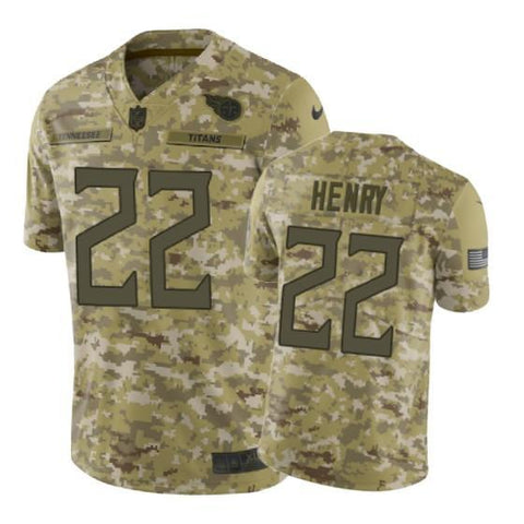 Tennessee Titans #22 2018 Salute to Service Derrick Henry Jersey Camo