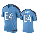 #64 Tennessee Titans Nate Davis Light Blue 2019 NFL Draft Color Rush Legend Jersey - Blue