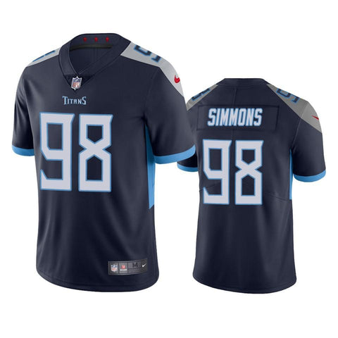 #98 Tennessee Titans Jeffery Simmons Navy 2019 NFL Draft Vapor Limited Jersey