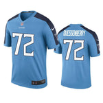 #72 Tennessee Titans David Quessenberry Light Blue Color Rush Legend Jersey