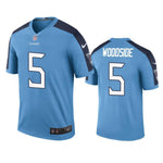 #5 Tennessee Titans Logan Woodside Light Blue Color Rush Legend Jersey