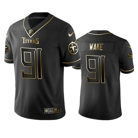 #91 Tennessee Titans Cameron Wake Black Golden Edition 2019 Vapor Limited Jersey