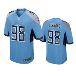 #98 Tennessee Titans Jeffery Simmons Light Blue 2019 NFL Draft Game Jersey