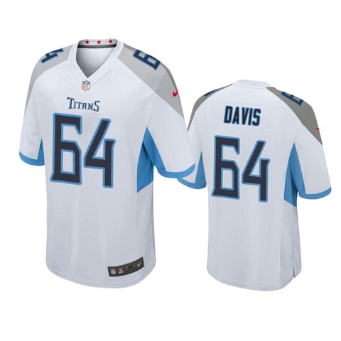 #64 Tennessee Titans Nate Davis White 2019 NFL Draft Game Jersey