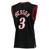 3-Allen Iverson Philadelphia 76ers 2000-01 Hardwood Classics Swingman Jersey - Black