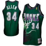 34-Mitchell & Ness Ray Allen Milwaukee Bucks 1996-1997 Hardwood Classics Throwback  - Green