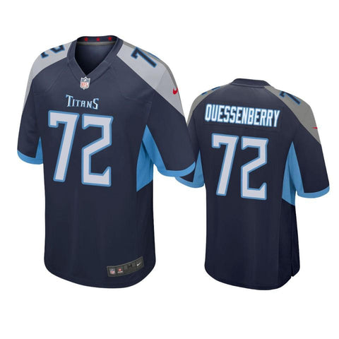 Tennessee Titans #72 David Quessenberry Navy Game Jersey