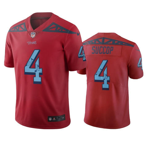 #4 Tennessee Titans Ryan Succop Red Vapor Limited City Edition Jersey - Red