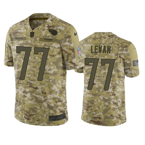 Tennessee Titans #77 2018 Salute to Service Taylor Lewan Jersey Camo