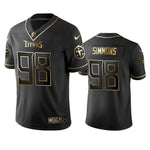 #98 Tennessee Titans Jeffery Simmons Black 2019 Vapor Limited Golden Edition Jersey - Black