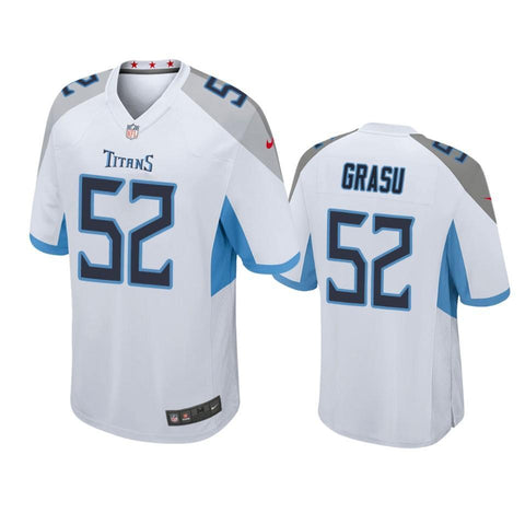 #52 Tennessee Titans Hroniss Grasu White Game Jersey