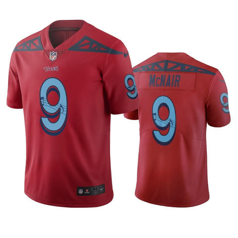 #9 Tennessee Titans Steve McNair Red Vapor Limited City Edition Jersey - Red