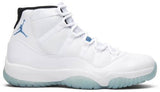Men's Jordan 11 Retro Legend Blue Basketball Shoes - White