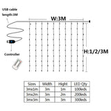 3M LED USB Power Fernbedienung Vorhang Fee Lichter