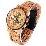 JUNQIAO Military Watches Men Sandalwood Quartz Wristwatch