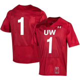 #1 Wisconsin Badgers Under Armour College Football 150th Anniversary Replica Jersey - Red