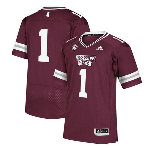 #1 Mississippi State Bulldogs adidas Premier Jersey - Maroon