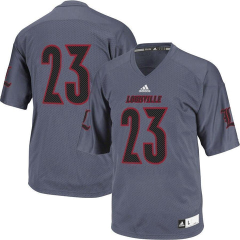 #23 Louisville Cardinals adidas Replica Football Jersey - Black