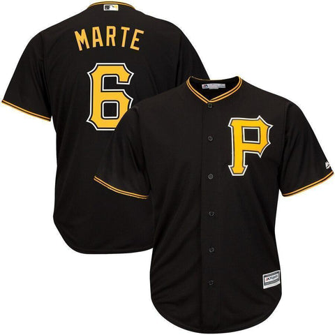 Starling Marte Pittsburgh Pirates Majestic Alternate  Jersey - Black/White