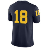 #18 Michigan Wolverines Jordan Brand Football Game Jersey – Navy