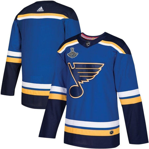 St. Louis Blues adidas 2019 Stanley Cup Champions Patch Jersey - Blue