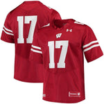 #17 Wisconsin Badgers Under Armour Replica Football Jersey - Red