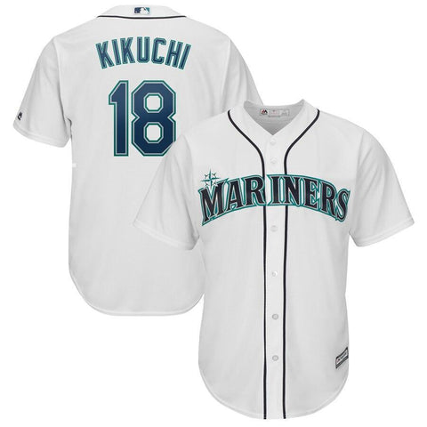 Yusei Kikuchi Seattle Mariners Majestic Official Cool Base Player Jersey – White/Cream