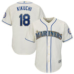 Yusei Kikuchi Seattle Mariners Majestic Official Cool Base Player Jersey – White/Cream