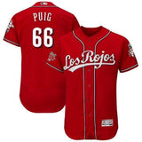 Yasiel Puig Cincinnati Reds Majestic Alternate Collection Flex Base Player Jersey – Scarlet