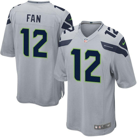 12s Seattle Seahawks Nike Alternate Game Jersey - Gray