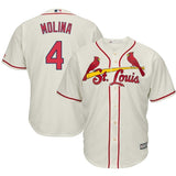 Yadier Molina St. Louis Cardinals Majestic Cool Base Player Jersey - Cream