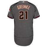 Zack Greinke Arizona Diamondbacks Majestic Road Collection Flex Base Player Jersey – Gray