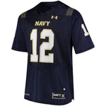 #12 Navy Midshipmen Under Armour Replica Football Jersey - Navy