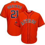 Zack Greinke Houston Astros Majestic 2019 Postseason Official Cool Base Player Jersey - Orange