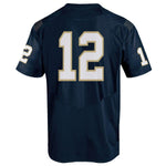 #12 Navy Midshipmen Under Armour Premier Performance Football Jersey - Navy