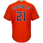 Zack Greinke Houston Astros Majestic 2019 Postseason Official Cool Base Player Jersey - Orange