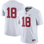 #18 Alabama Crimson Tide Football Game Jersey – White