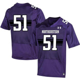 #51 Northwestern Wildcats Under Armour Replica Football Jersey - Purple