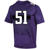 #51 Northwestern Wildcats Under Armour Replica Football Jersey - Purple