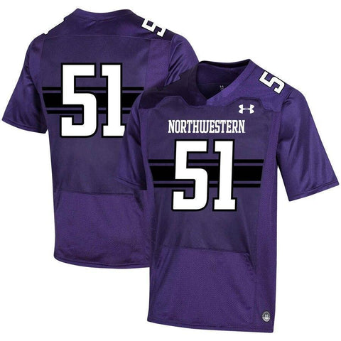 #51 Northwestern Wildcats Under Armour Premier Football Jersey - Purple