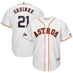 Zack Greinke Houston Astros Majestic 2019 Postseason Official Cool Base Player Jersey - White