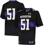 #51 Northwestern Wildcats Under Armour Replica Football Jersey - Black -