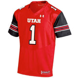 #1 Utah Utes Under Armour Team Replica Football Jersey - Red