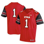 #1 Utah Utes Under Armour Premier Football Jersey - Red