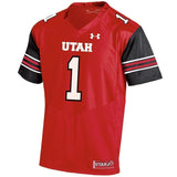 #1 Utah Utes Under Armour Premier Football Jersey - Red