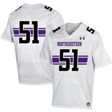 #51 Northwestern Wildcats Under Armour Replica Football Jersey - White