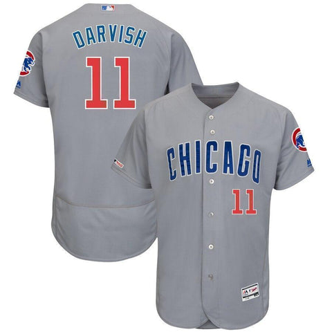 Yu Darvish Chicago Cubs Majestic Road Flex Base Collection Player Jersey – Gray