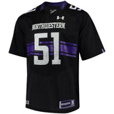 #51 Northwestern Wildcats Under Armour Premier Performance Football Jersey - Black