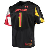 #1 Maryland Terrapins Under Armour Team Replica Football Jersey - Black